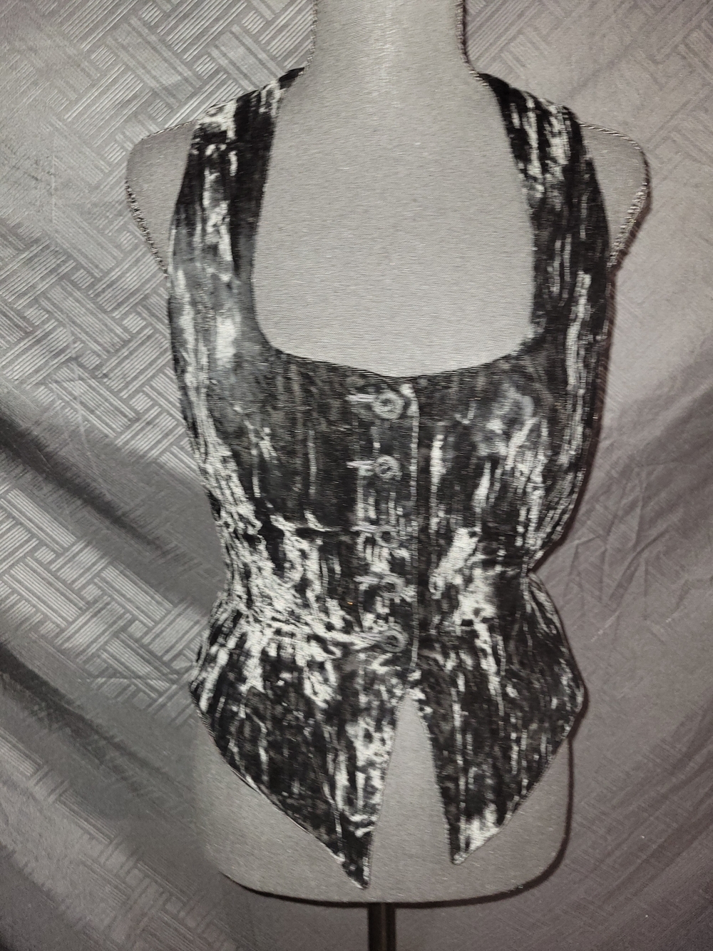Vintage Black Bebe crushed velvet corset vest Womens 6 Gothic, Dark Romance